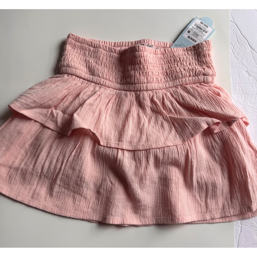 Cat & Jack Girls Pink Tiered Ruffle Gauze Skort XS 4/5 NWT